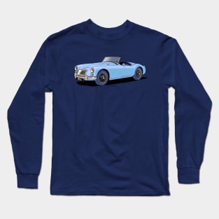 Classic MG MGA Roadster in light blue Long Sleeve T-Shirt